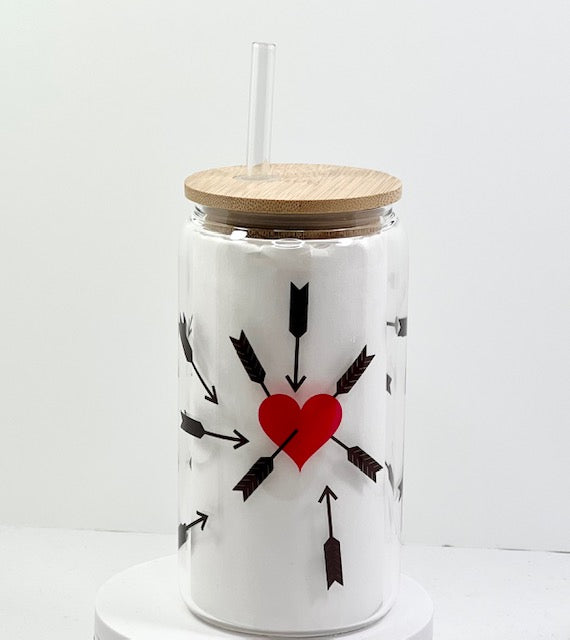 Carefree Glass with Bamboo Lid and Straw