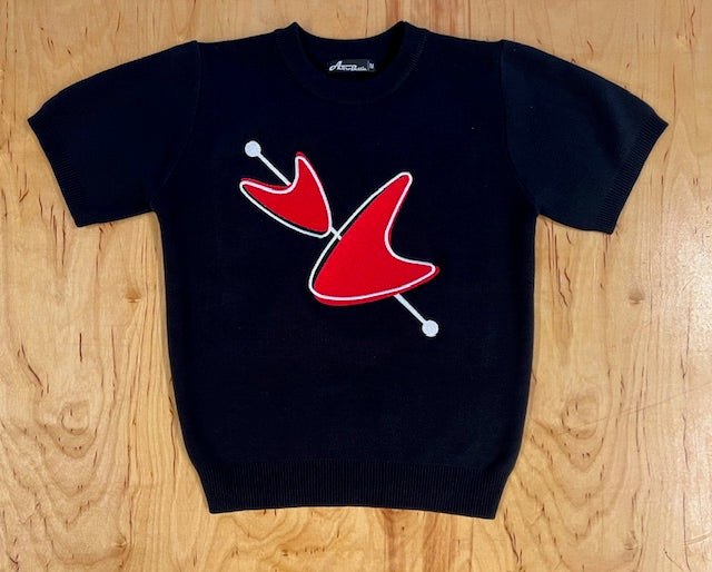 MCM Red Boomerang Black Sweater