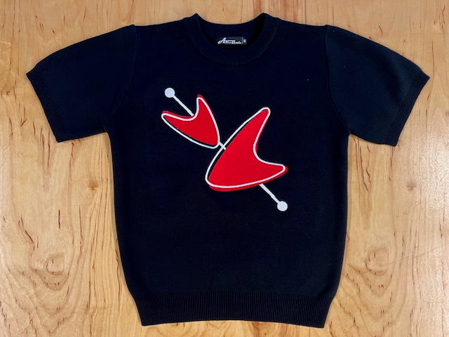 MCM Red Boomerang Black Sweater