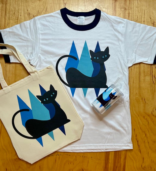 MCM Atomic Bettie Cat Diamond Ringer Tee
