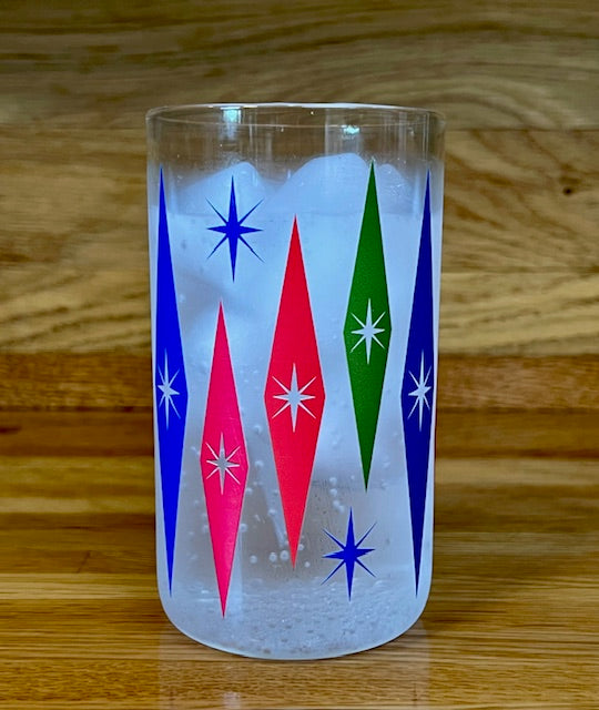 MCM Multi-Colored Starburst Cooler Glass