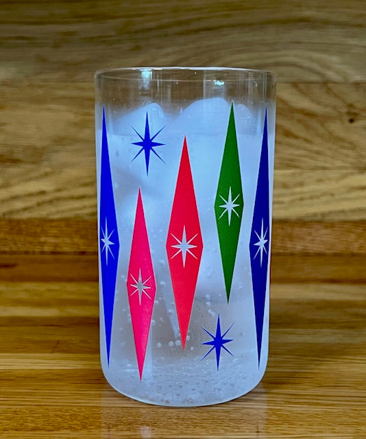 MCM Multi-Colored Starburst Cooler Glass