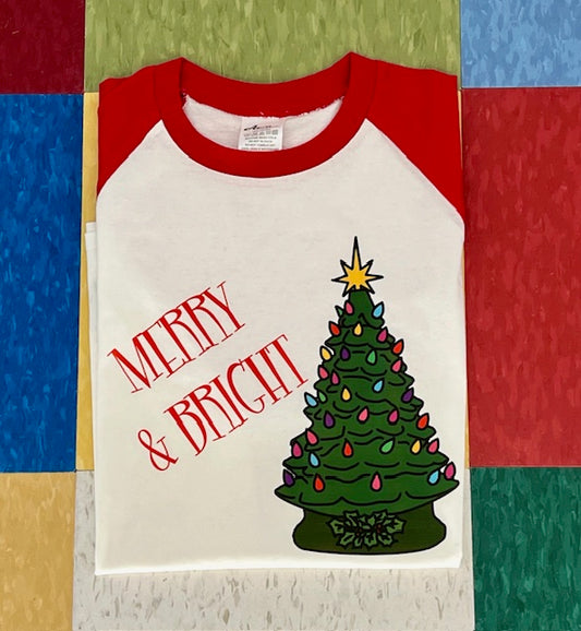 Kitschmas Green Ceramic Tree Raglan Tee