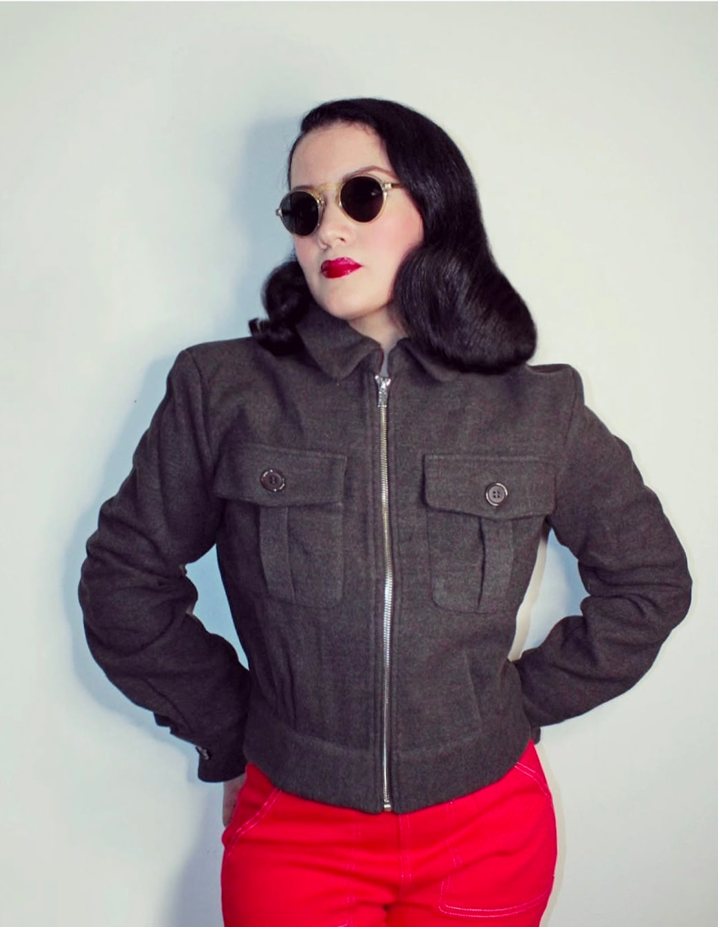 1950s Ricky Jacket - Charcoal