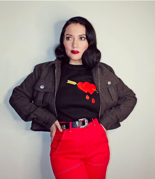 Bleeding Heart Black Sweater