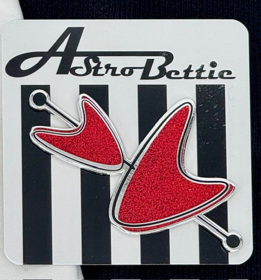 MCM Red Sputnik Boomerang Enamel Pin