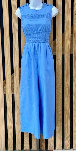 1930s Deco Beach Pyjama Jumpsuit- Berry Blue