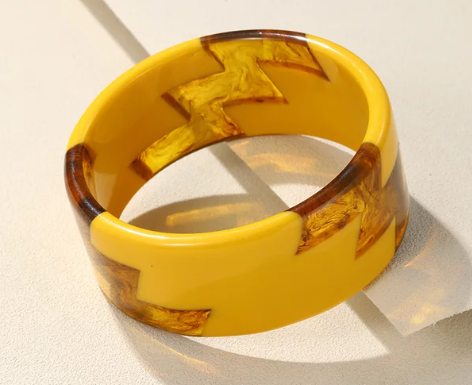 Audrey Marigold and Tortoise Lightning Bolt Cuff