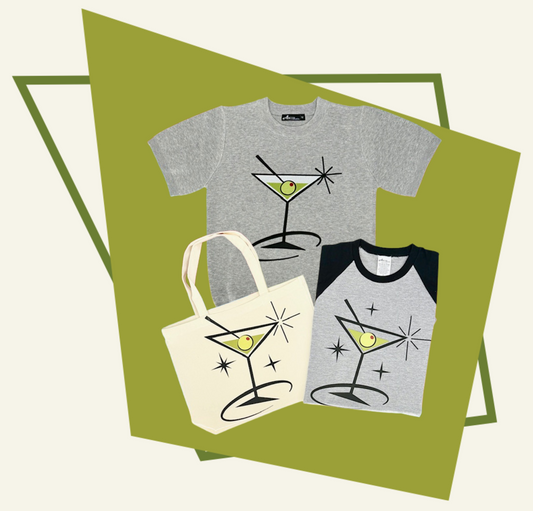 Retro Martini Time Grey Sweater