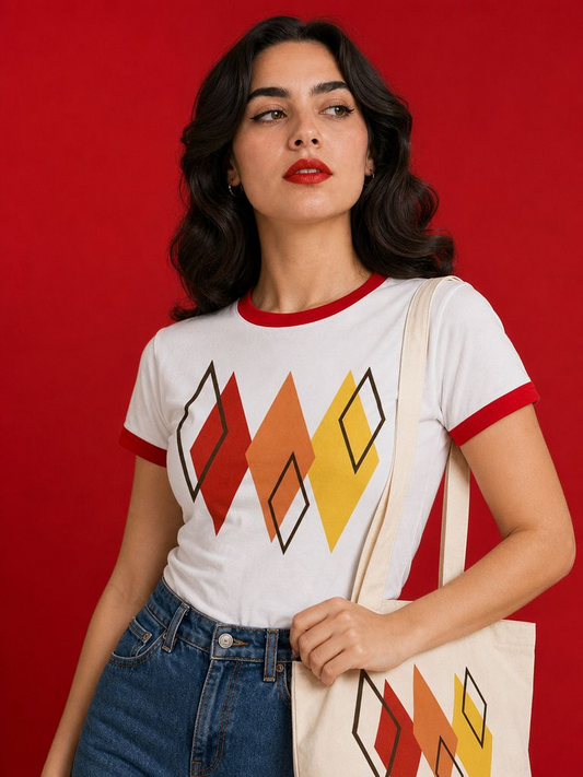 MCM Red Diamond Red/White Ringer Tee