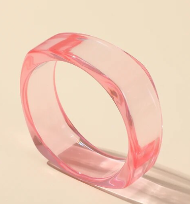 Cotton Candy Clear Square Pink Cuff