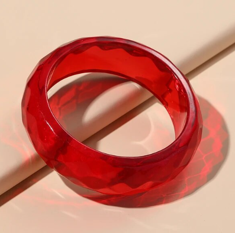 Cotton Candy Clear Ruby Red Cuff