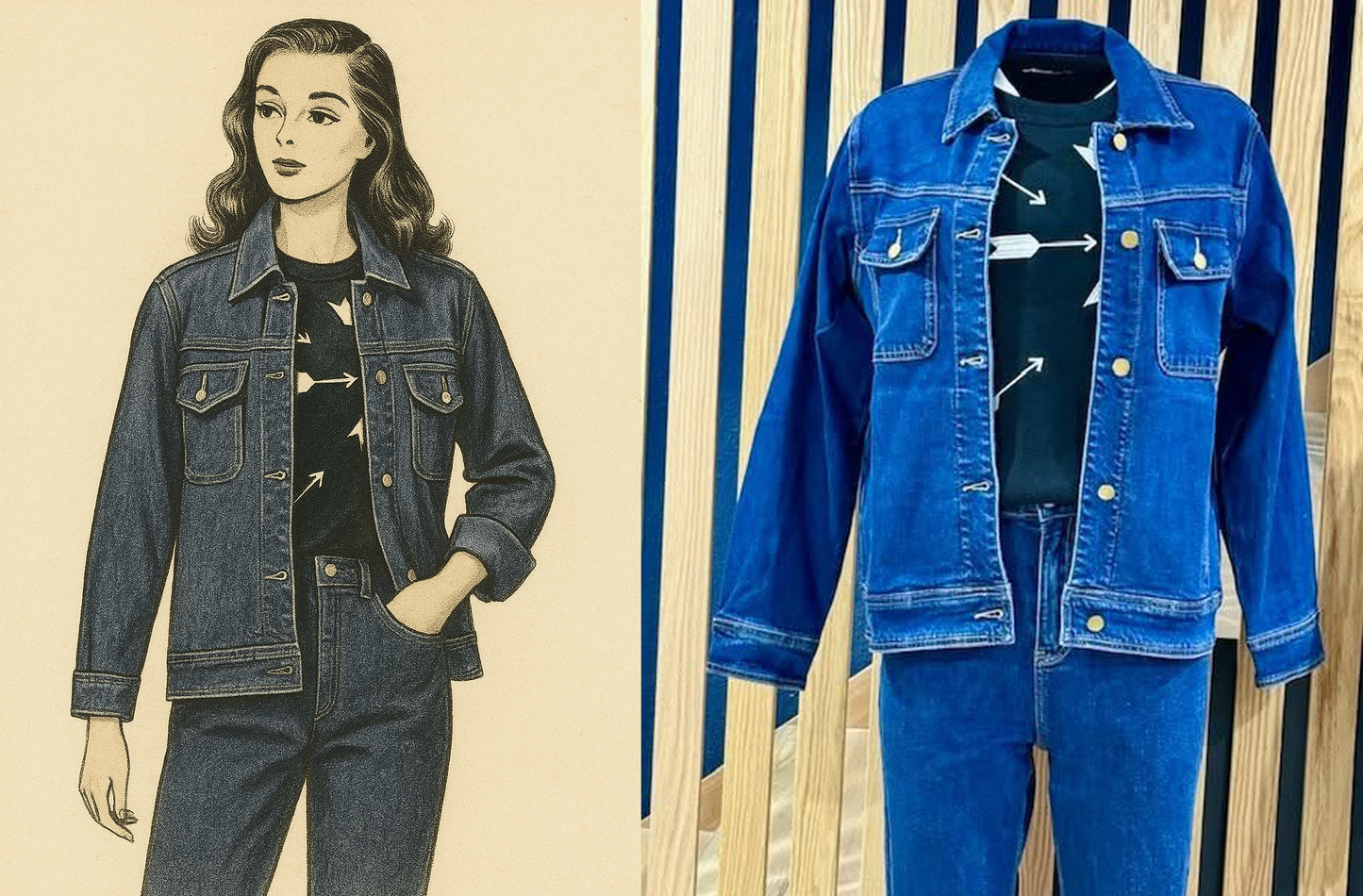 Lana Work Jean Jacket - Dark Wash