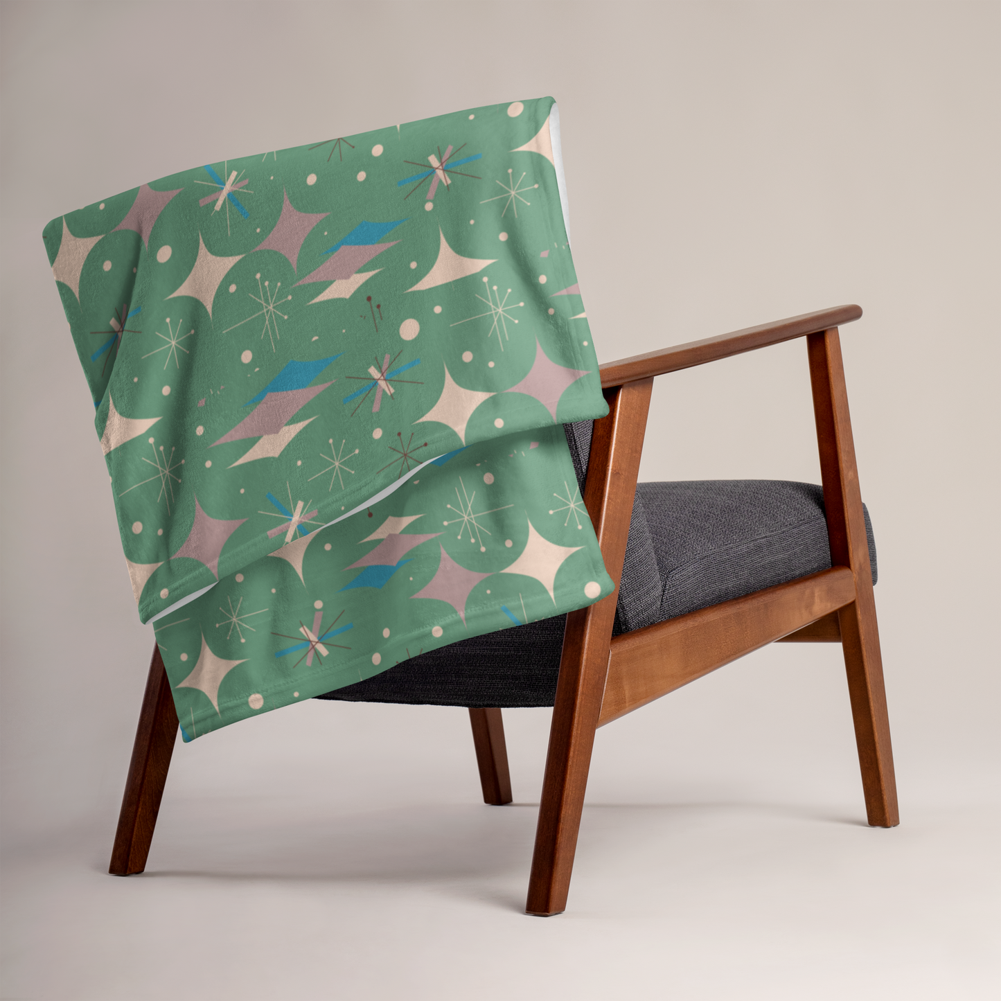 Sage MCM Diamond Throw Blanket