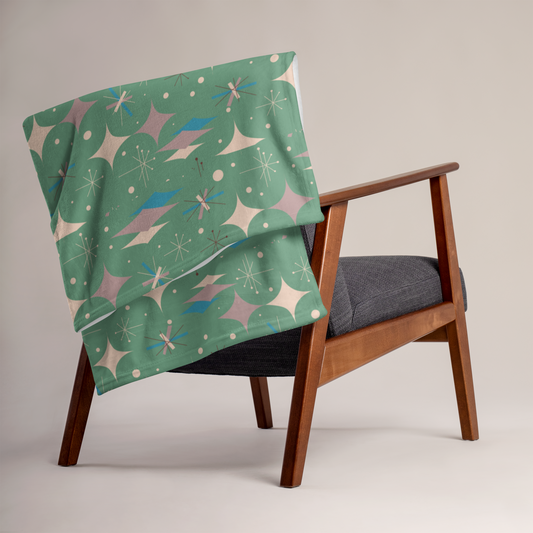 Sage MCM Diamond Throw Blanket