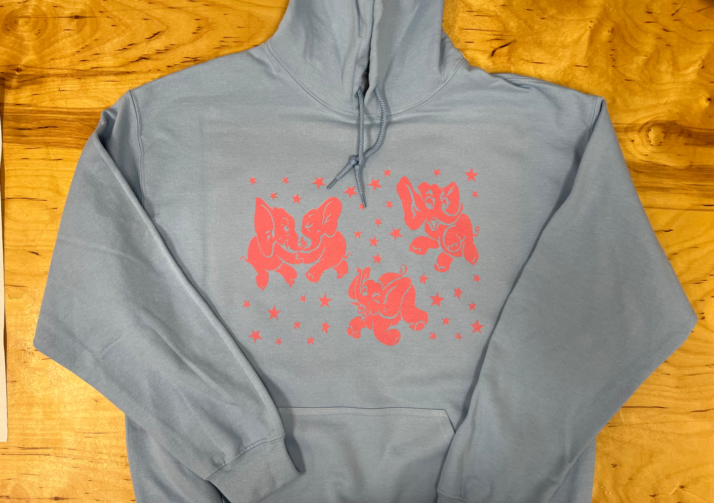 Dancing Elephants Light Blue Hoodie