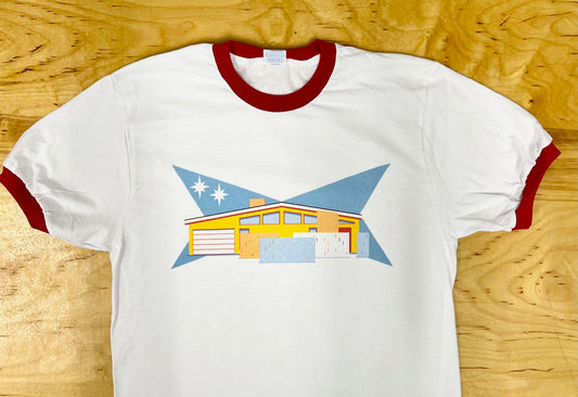 MCM Welcome Home Breeze Block Red and White Ringer T-Shirt