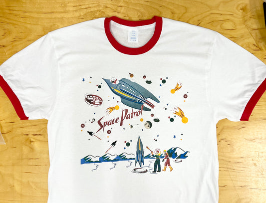 Space Patrol Red and White Ringer T-Shirt