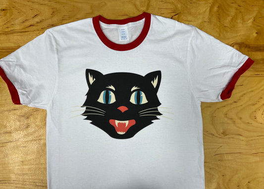 Bettie Cat Red and White Ringer T-Shirt