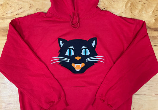 Bettie Cat Red Hoodie - Printed