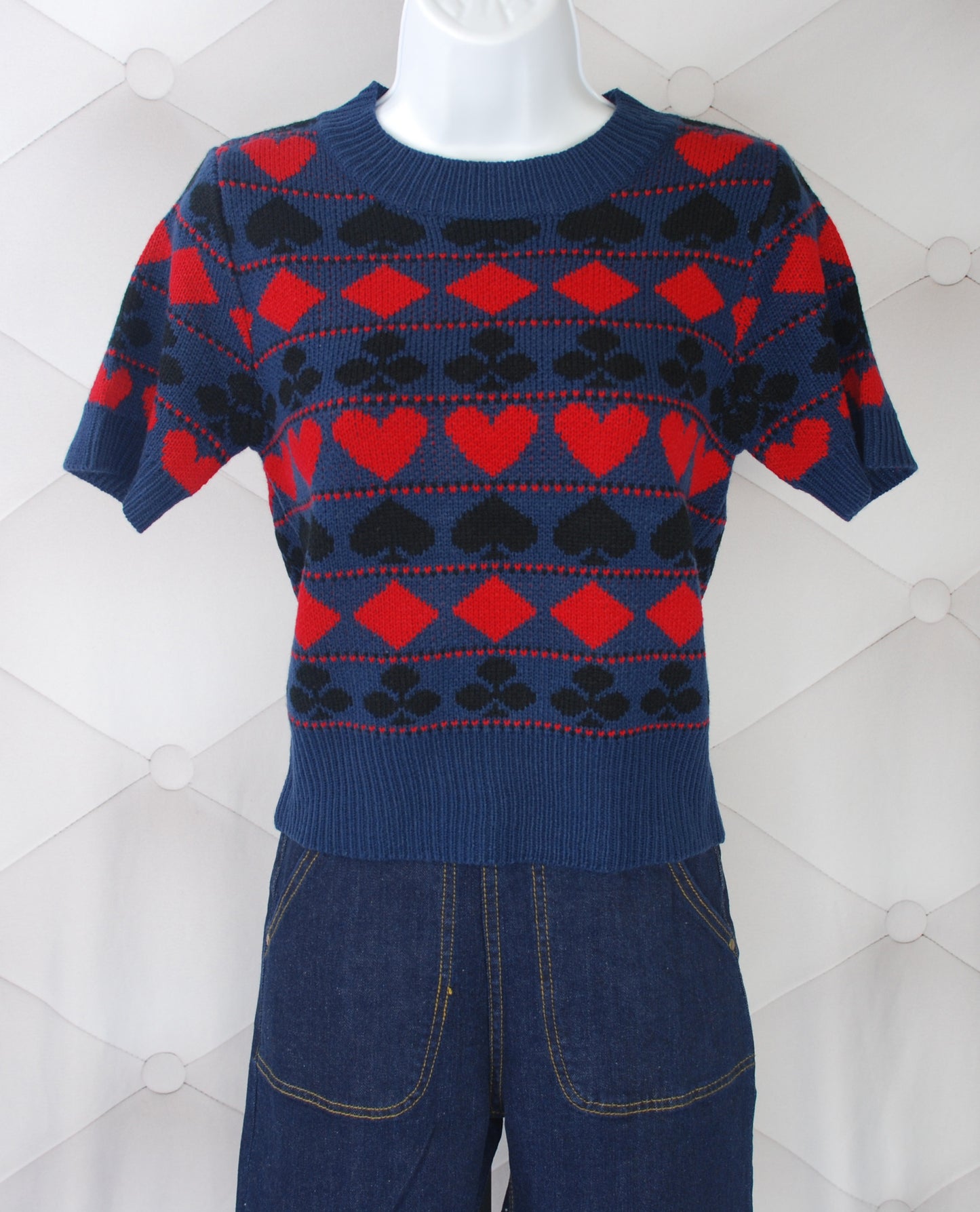 Reproduction Playing Cards Sweater - Navy