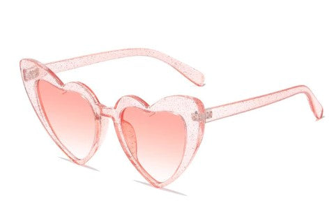 Sunglasses - Blush Pink Glitter Heart