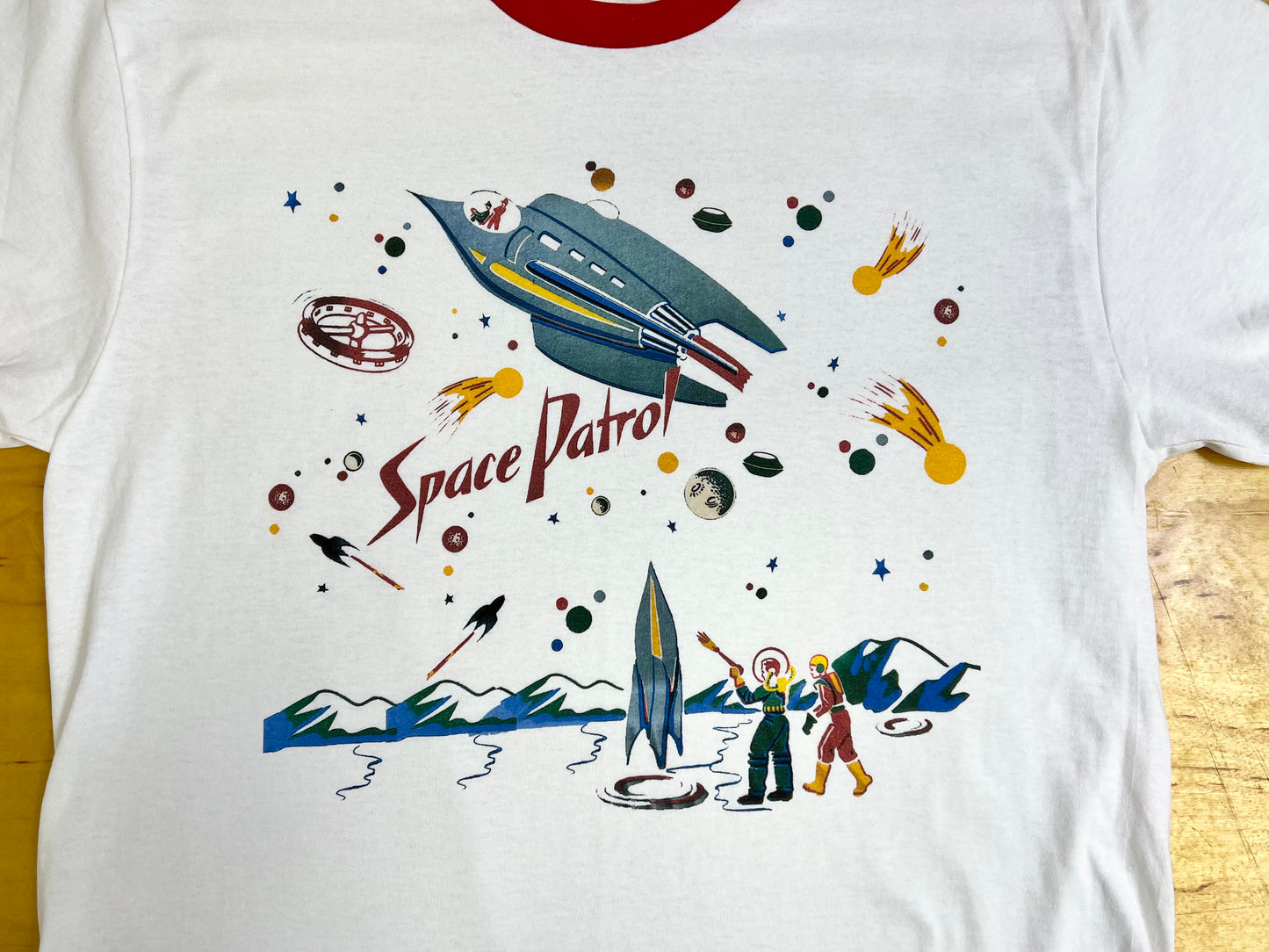 Space Patrol Red and White Ringer T-Shirt