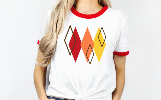 MCM StarBurst Red and White Ringer T-Shirt