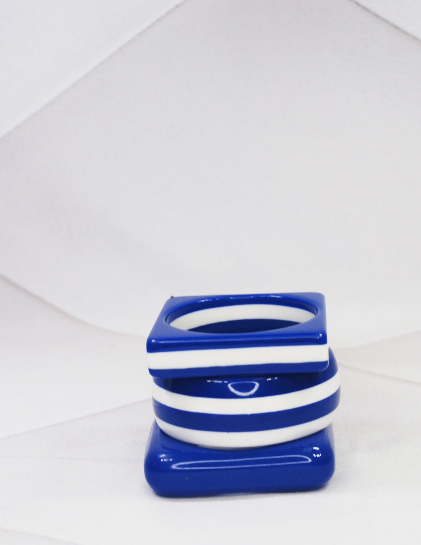 Circus Royal Blue and White Stripe Square Spacer