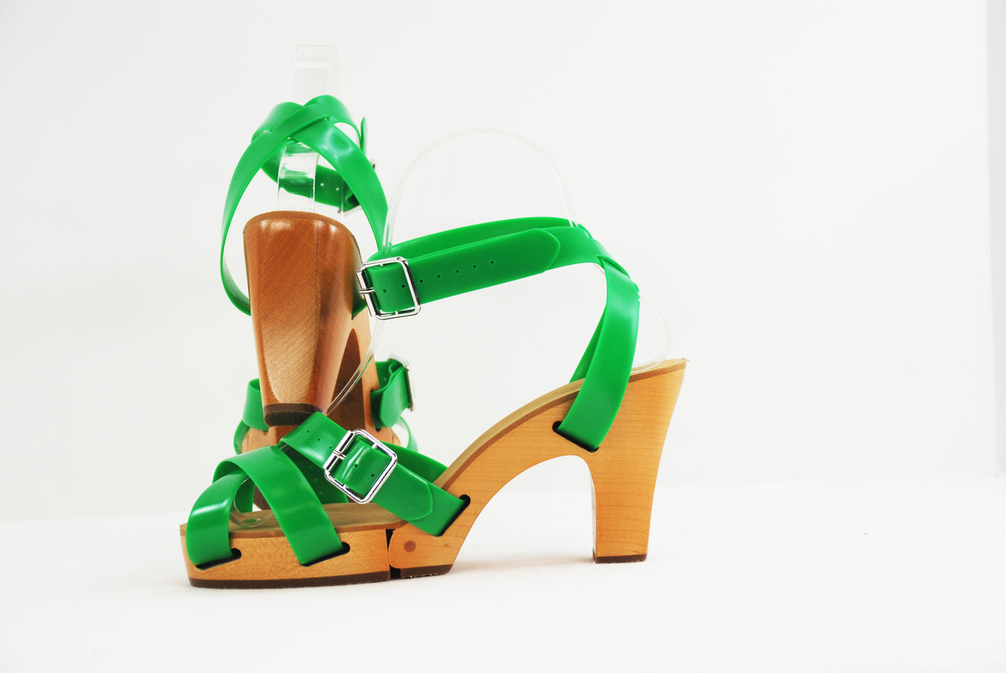 Flexible Wedge/Heel Sandals **Green Straps Only**