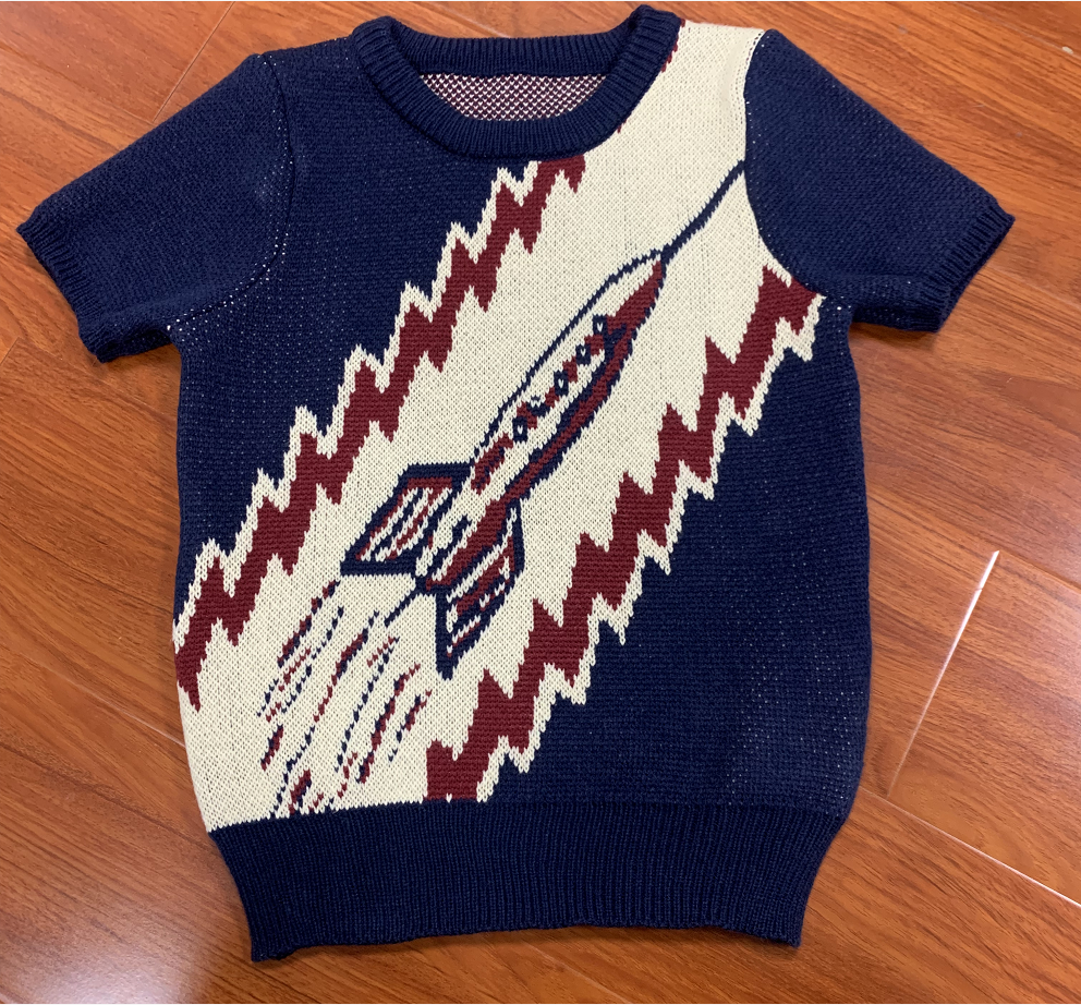 To the Moon Rocket Sweater - Navy