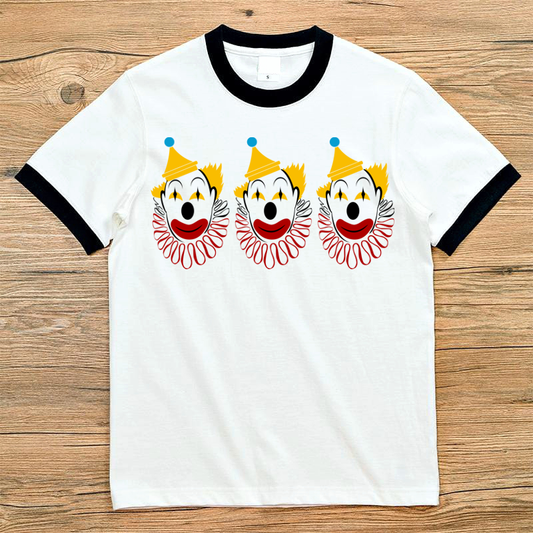 Retro Clown Navy and White Ringer T-Shirt