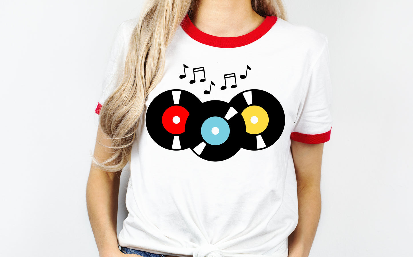 Rockin Record Red and White Ringer T-Shirt